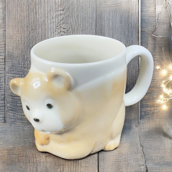 Vintage Bear Shaped Coffee Mug Cup Set 2 3D Mugs Cups Whimsical Kitchenware Mugs - Picture 2 of 14